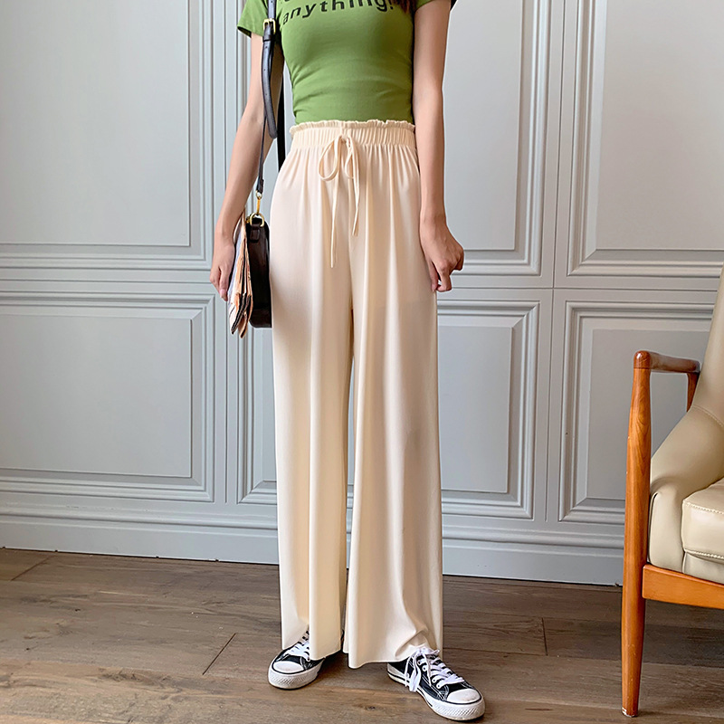 Title 6, High Waist Loose Casual Ice Silk Wide-leg Pants...