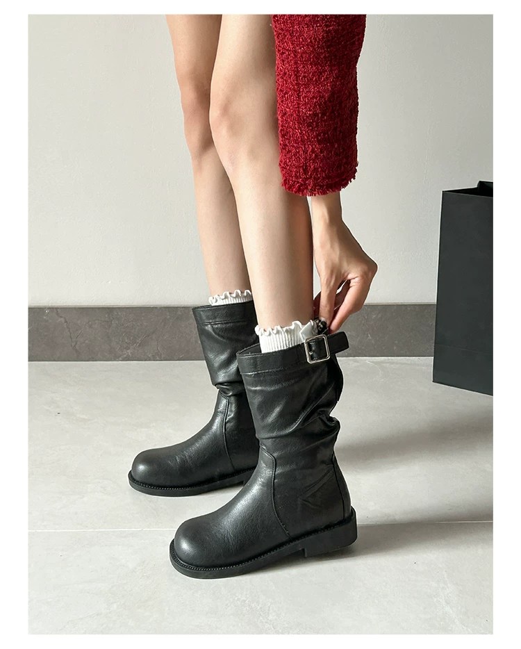 Ruched Platform Ankle Boots, picture 2 of 4