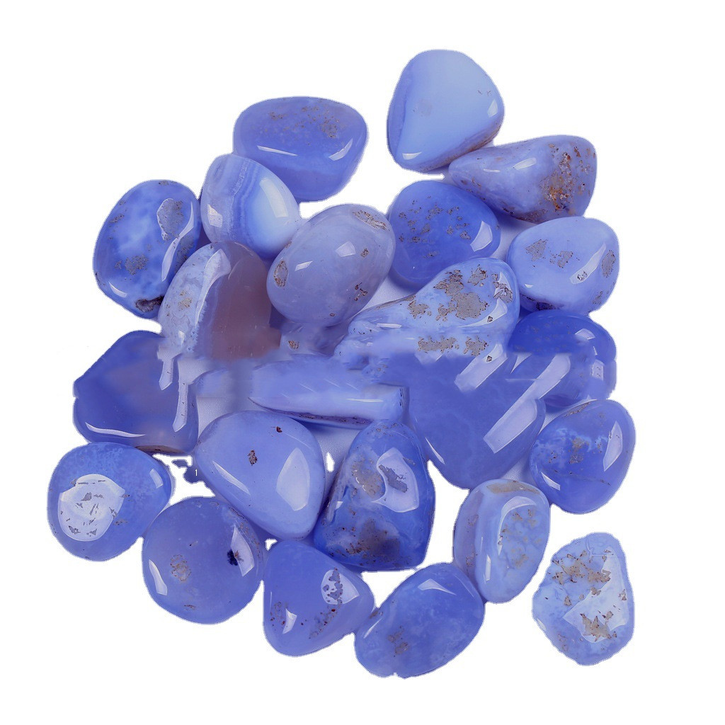 Natural Blue Chalcedony Large-grain Crystal Crushed Stone - 5