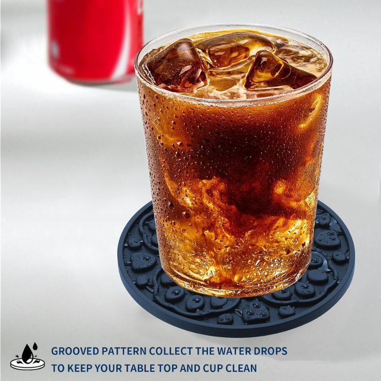 Silicone Coaster Set with Holder, picture 3 of 4