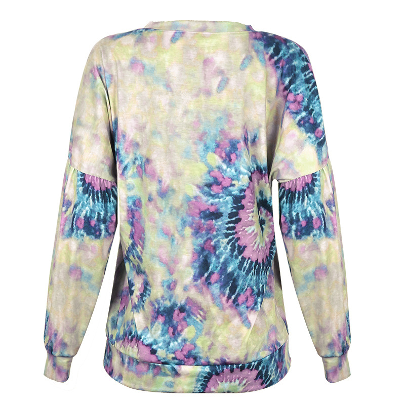 Title 7, Women Printed Long Sleeve Crew Neck Loose Casua...