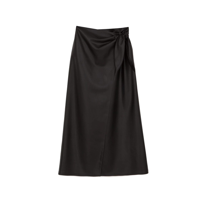 Title 5, PU leather A-line skirt skirt