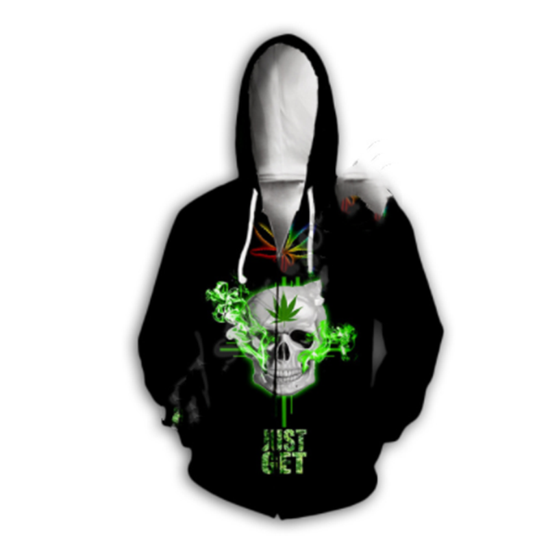 Digital Printing Men's And Women's Pullover Loose Casual Zip Sweatshirt