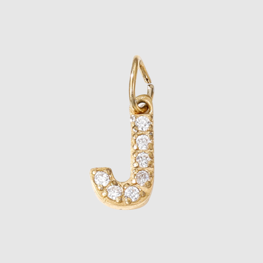 1 Piece 304 Stainless Steel Zircon Ion Plating 14K Gold Real Plated Letter Number Polished Stretch Adjustable Pendant DIY Jewelry Accessories 26