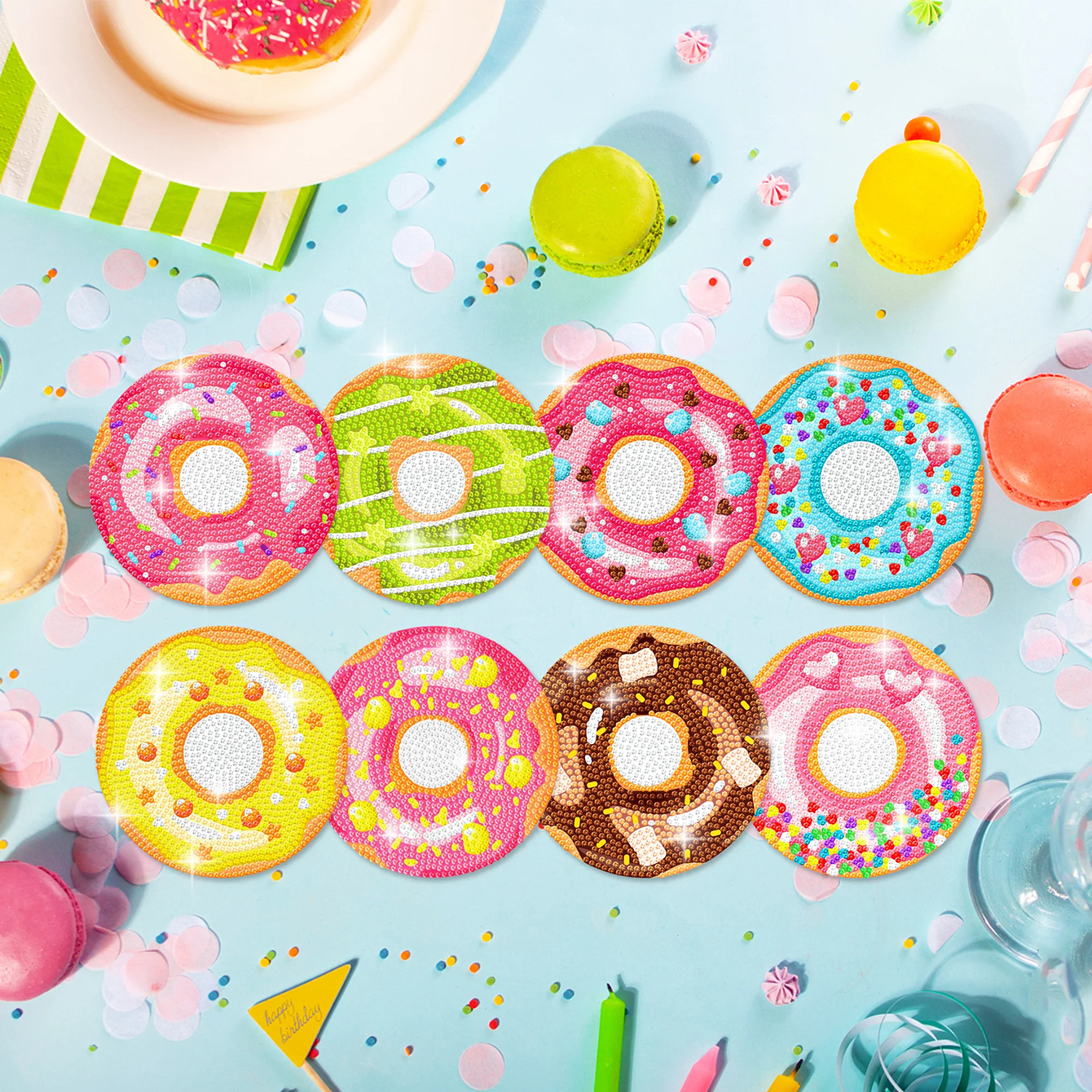 Diamond Art Drawing Coaster With Bracket, DIY Beautiful Pattern Diamond Art Coaster, Suitable For Adults And Beginners Diamond Drawing Kit, Diamond Kit Craft Supplies, Exquisite Gifts For Fri