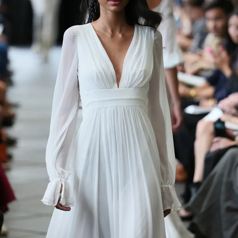 White Dress High End French Dress And Ankle