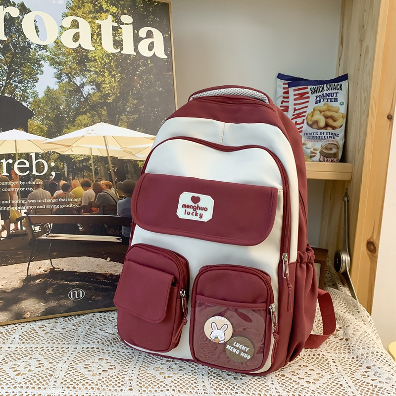 Cute Campus Preppy Backpack Large Capacity Multi-pocket Bags Women Primary Junio - Picture 16 of 18
