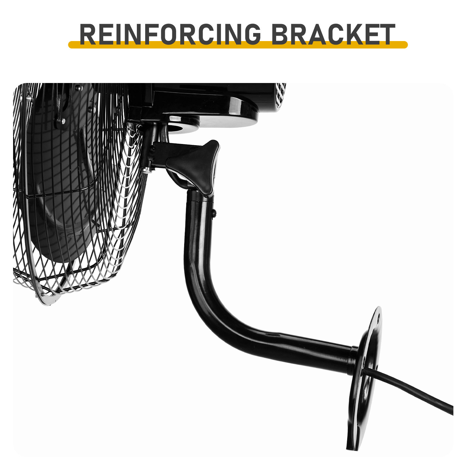 18 Inch High Velocity Oscillating Wall Mount Fan, 3 Speed Heavy Duty Metal Industrial Wall Fan, Horizontal Oscillation & Tilt Adjustable, 110V Wall Fan For Commercial Restaurant Garage Worksho — foto 4