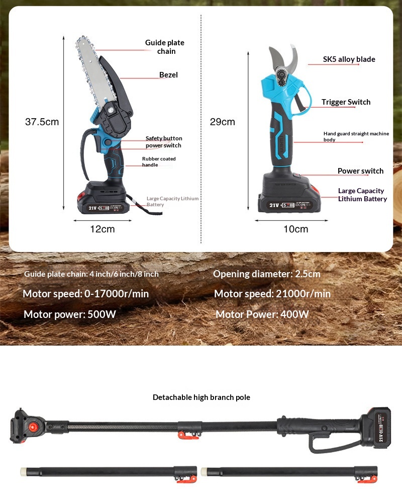 Nouvelle tronçonneuse à batterie au lithium rechargeable – Image 3