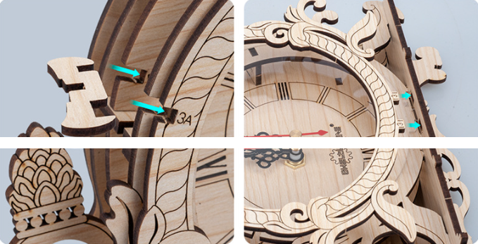 puzzle en bois 3d Puzzle En Bois DIY Horloge TEMPO