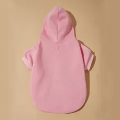 Pet Clothes Multicolour Dog Coat Pet Padded Hooded Sweater Warm Clothing - Pink - View 1