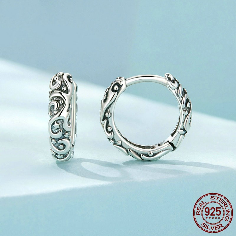 Title 2, S925 Sterling Silver Vintage Pattern Ear Clip W...