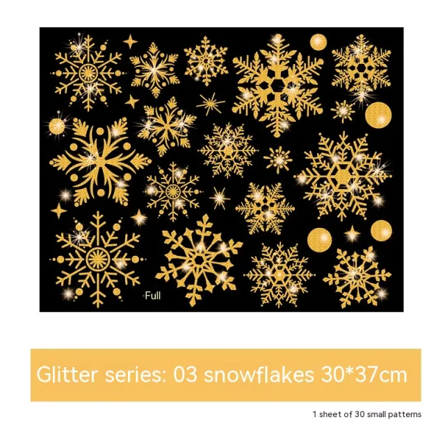 Glitter Decorative Wall Stickers Christmas Stickers Snowflake 03 - Shop at LoveMi
