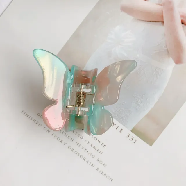 Girls Ins Acetate Butterfly Colorful Grab Clip Colorful - Shop at LoveMi