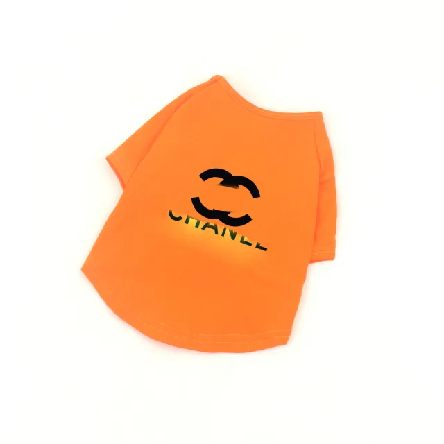 Spring Summer Pet Clothes Cotton Stretch Letter Thin T Shirt Orange Black - Shop at LoveMi