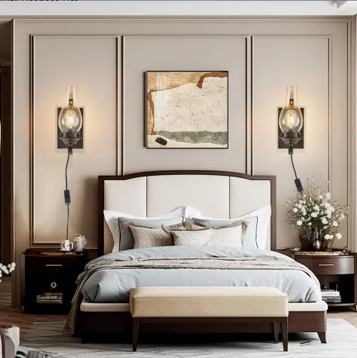 Only Supports Plug-in Rustic Farmhouse Wall Sconces
