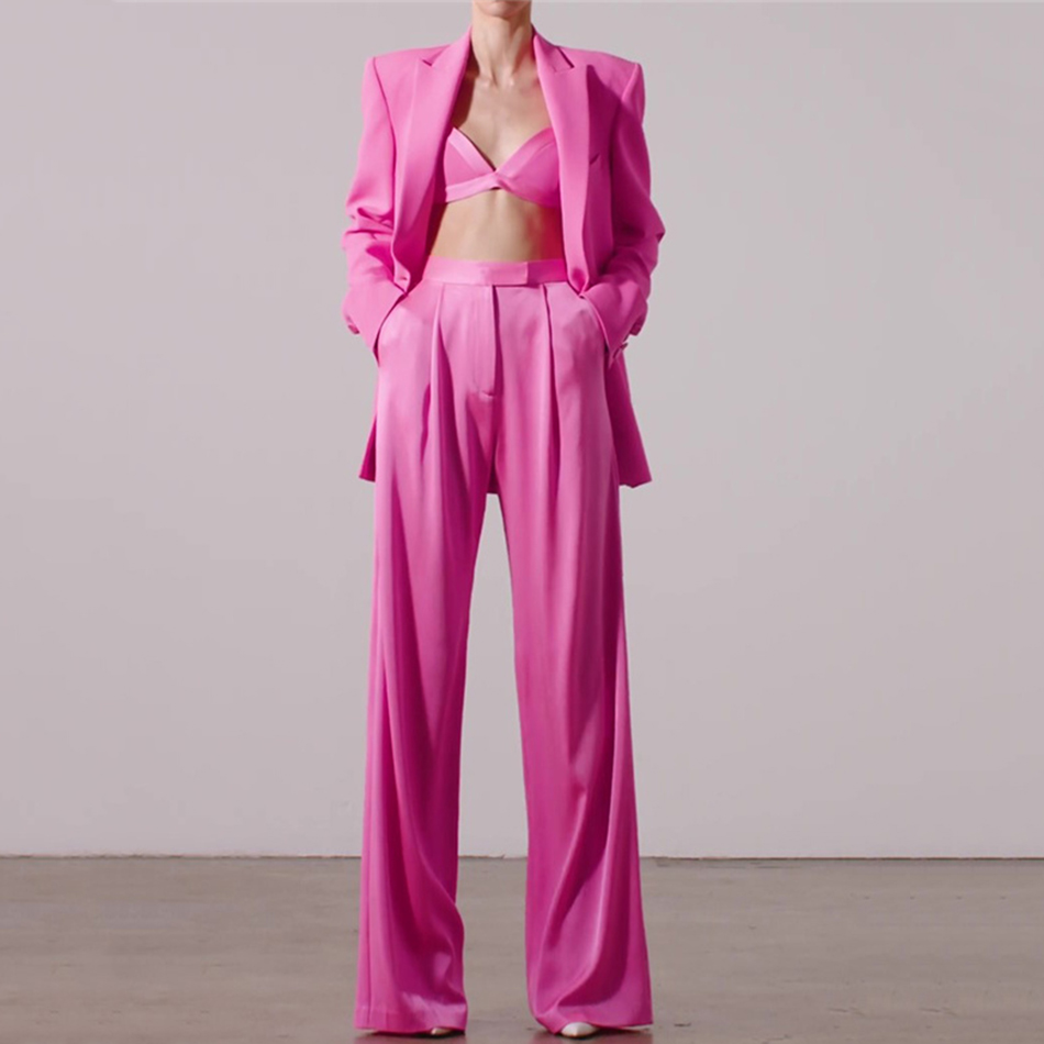 High-end Temperament One Button Loose Casual Red Suit