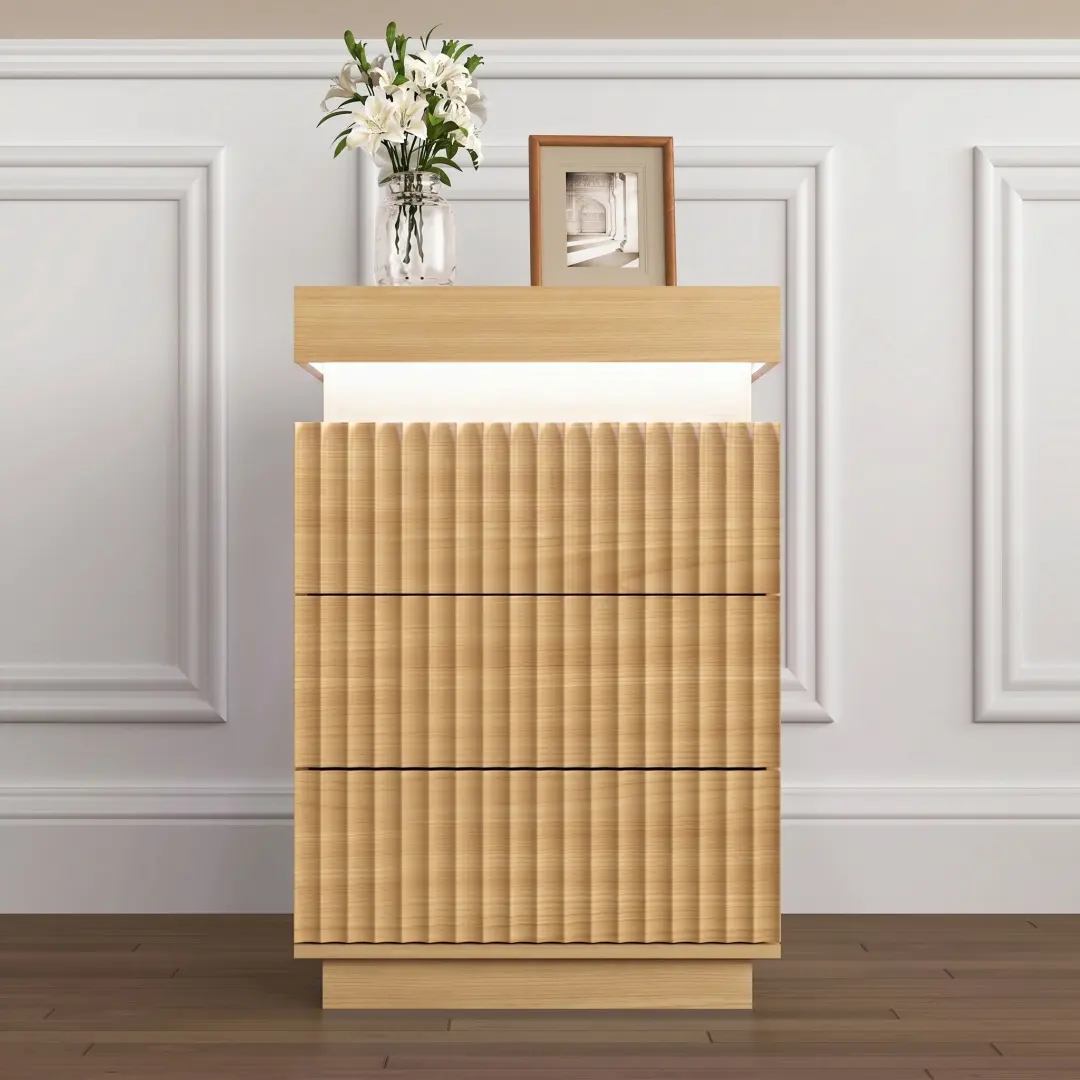 Set Of 2 Natural Nightstand