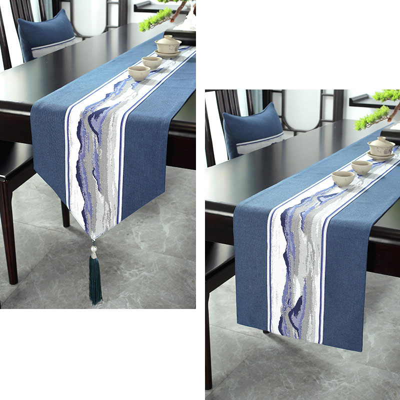 Title 8, Chinese Style Table Runner Solid Linen Cotton C...