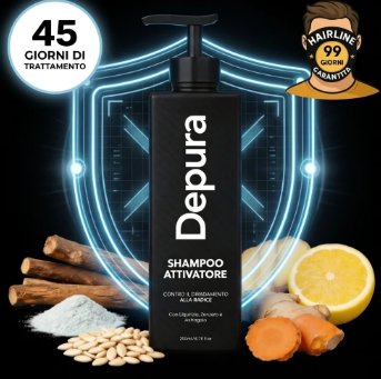 Depura Activating Shampoo Zinc & Activated Charcoal Deep Clean Scalp Detox Shampoo For Hair Loss