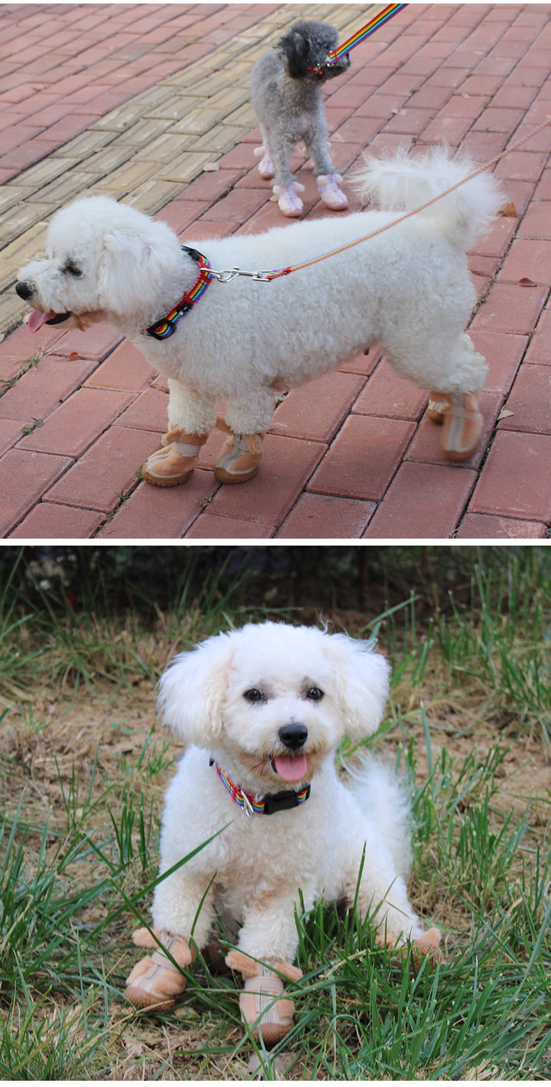 Title 8, Winter Dog Shoes Plush Dog Booties Cute Ear Dec...