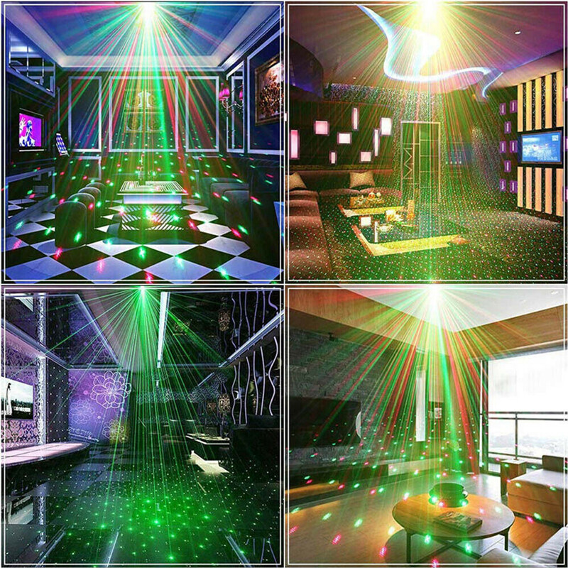 Mini Laser Projector Stage Lights LED R&G Lighting DJ Disco Party KTV Club Home