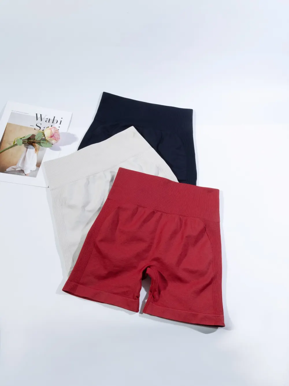 3-pieces Women's Seamless High Waist Biker Shorts