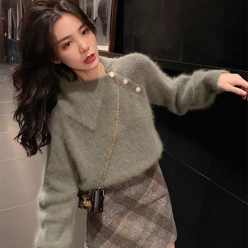 Sweater Women Loose Pullover Western Style Mink Velvet Bottoming Top