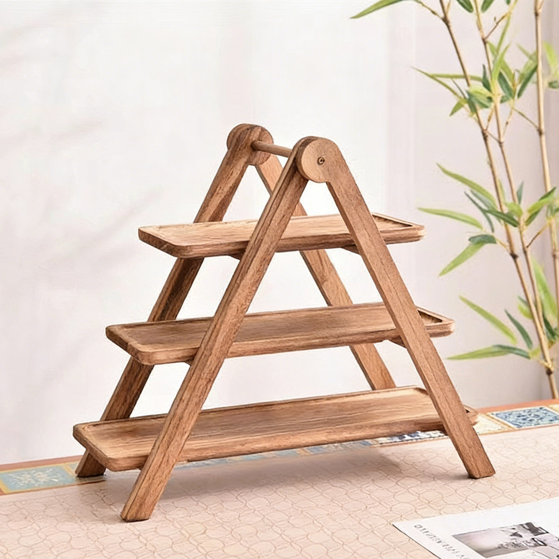 3 Tier Serving Set Platters Wooden Tiered Serving Trays