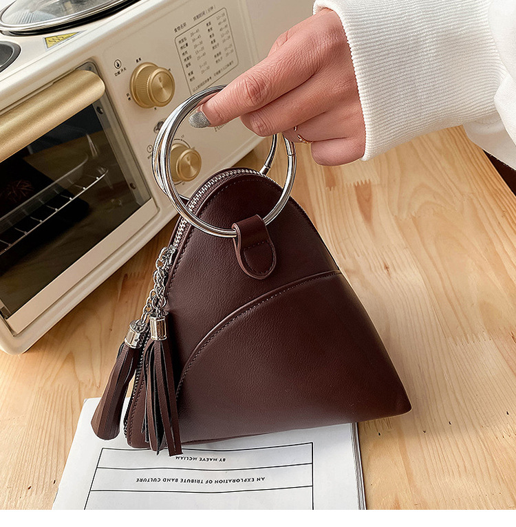 Textured Small Bag Female Tassel Handbag