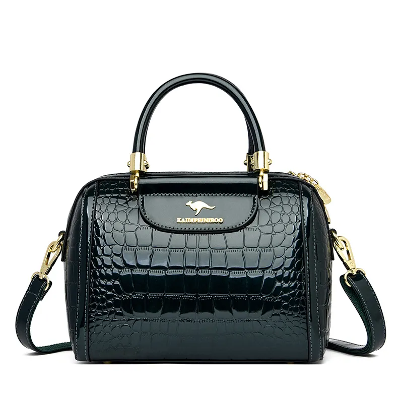 Women's Patent Leather Shiny Crossbody Shoulder Bag - Green