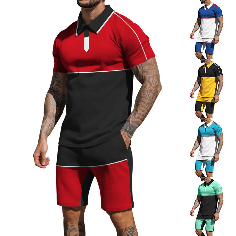 Title 4, Herren Sommer Sportset mit Colorblock Design. P...