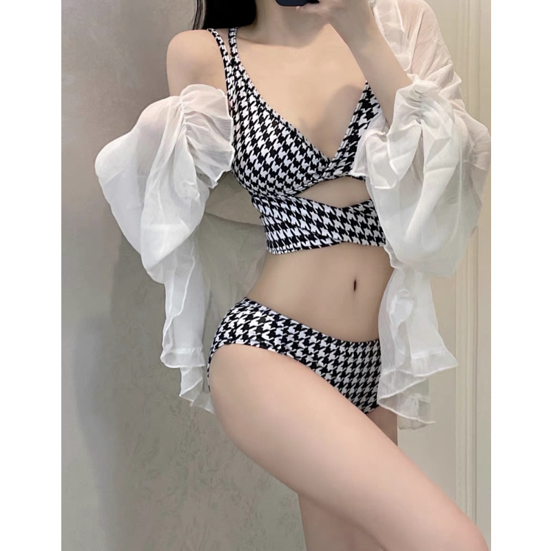 Women's Houndstooth Bikini Flat Suit - Image 9