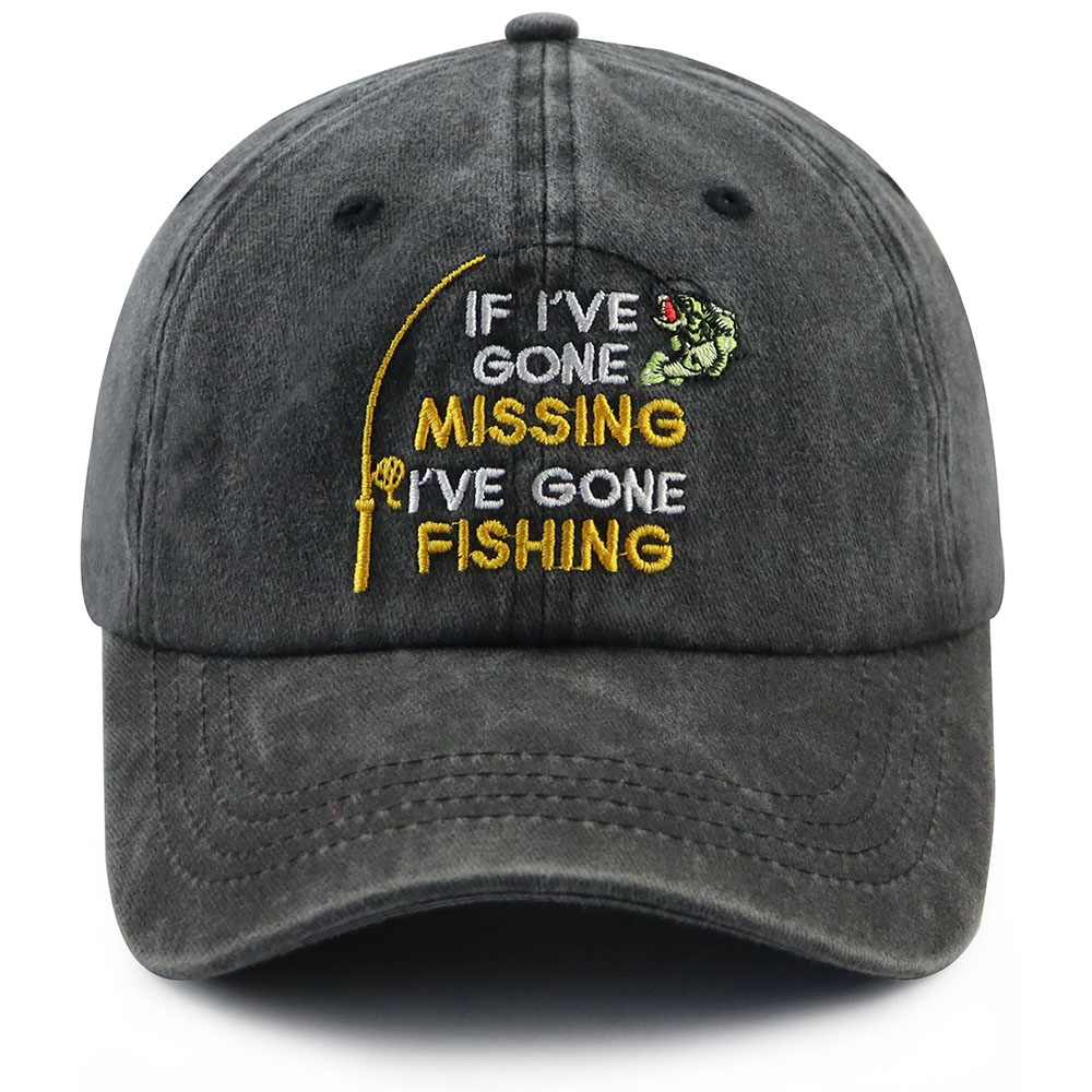 2pcs Vintage Washed Fishing Baseball Cap For Women, Embroidery If I Ve Gone Missing I Ve Gone Fishing Funny Hat, Outdoor Fisherman Gift Hat — foto 5