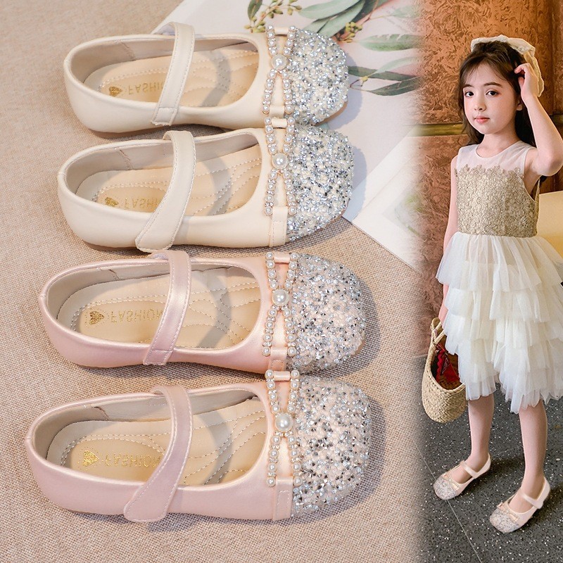 2026 Summer New Girls Pearl Leather Shoes, Elegant Chanel-style Princess Flats, Soft Sole Fashion Single Shoes For Baby Girls — foto 4