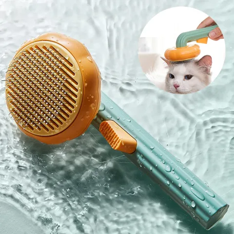 New Pet Cat Brush Hand-held Steel Wire Self-cleaning Comb