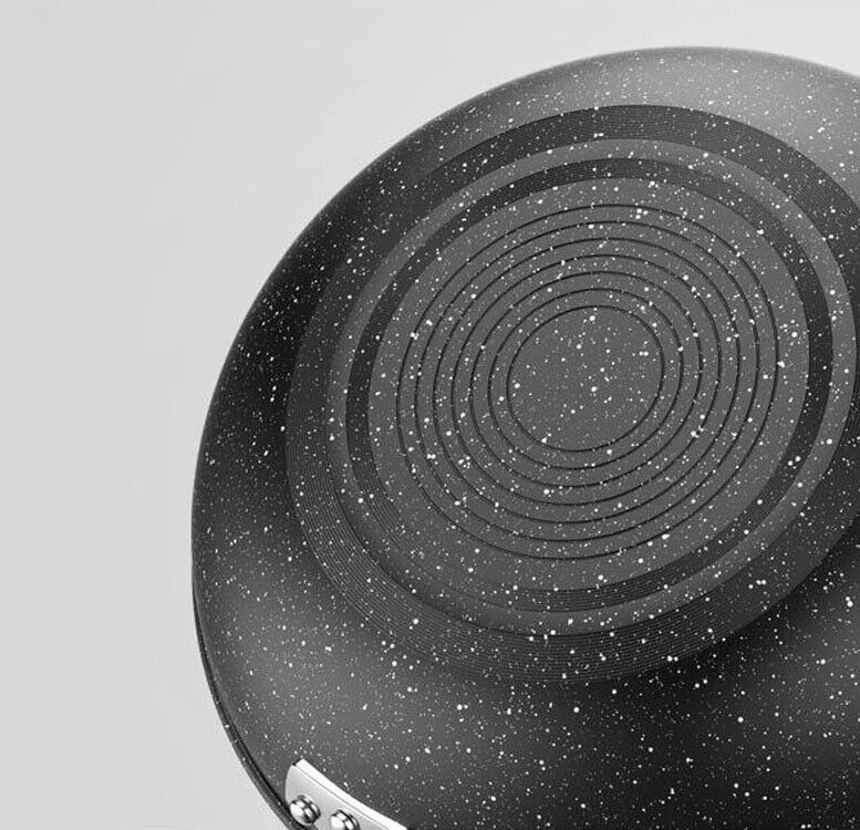 30CM Non-Stick Frying Pan Skillet Saute Tempered Glass Lid Granite Coating