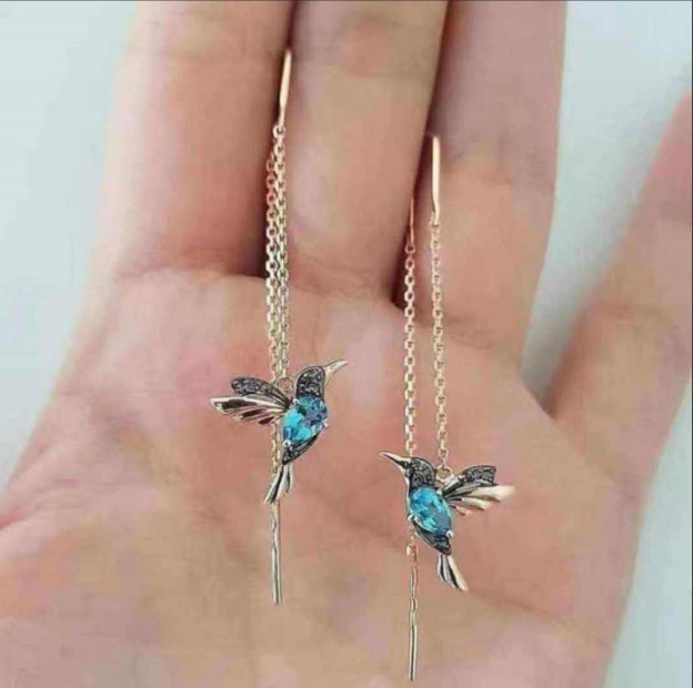 S925 Silver Needle Wild Simple Long Earrings New Trendy Women's Diamond Willow Leaves