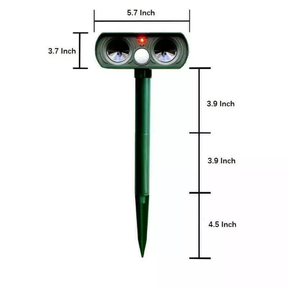 1x Ultrasonic Solar Cat Dog Repellent Fox Pest Scarer Deterrent Repeller Garden