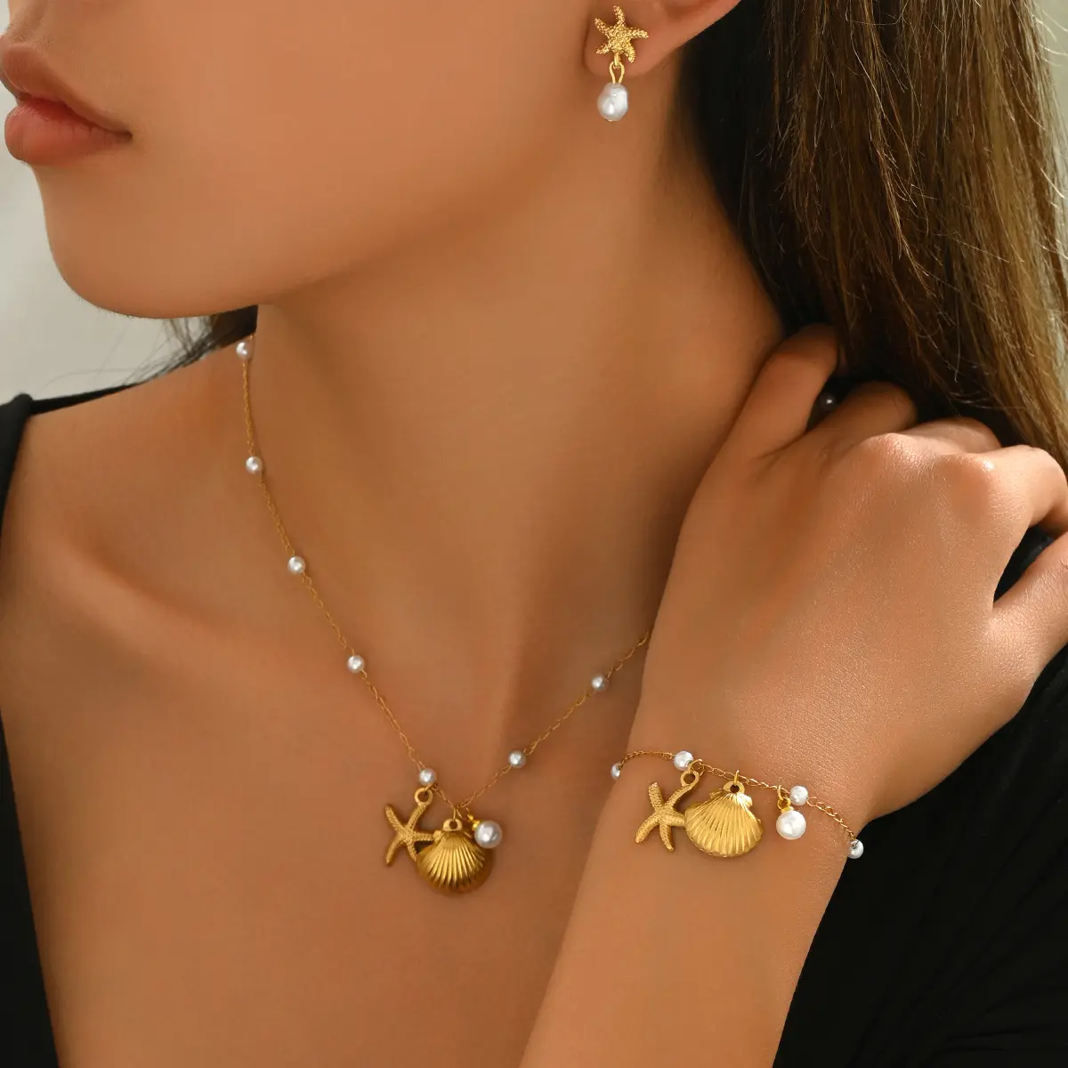 European American Ocean Style Women Jewelry Set