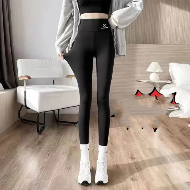 Fleece lined Thickened Shark Pants High Waist Black - Shop at LoveMi