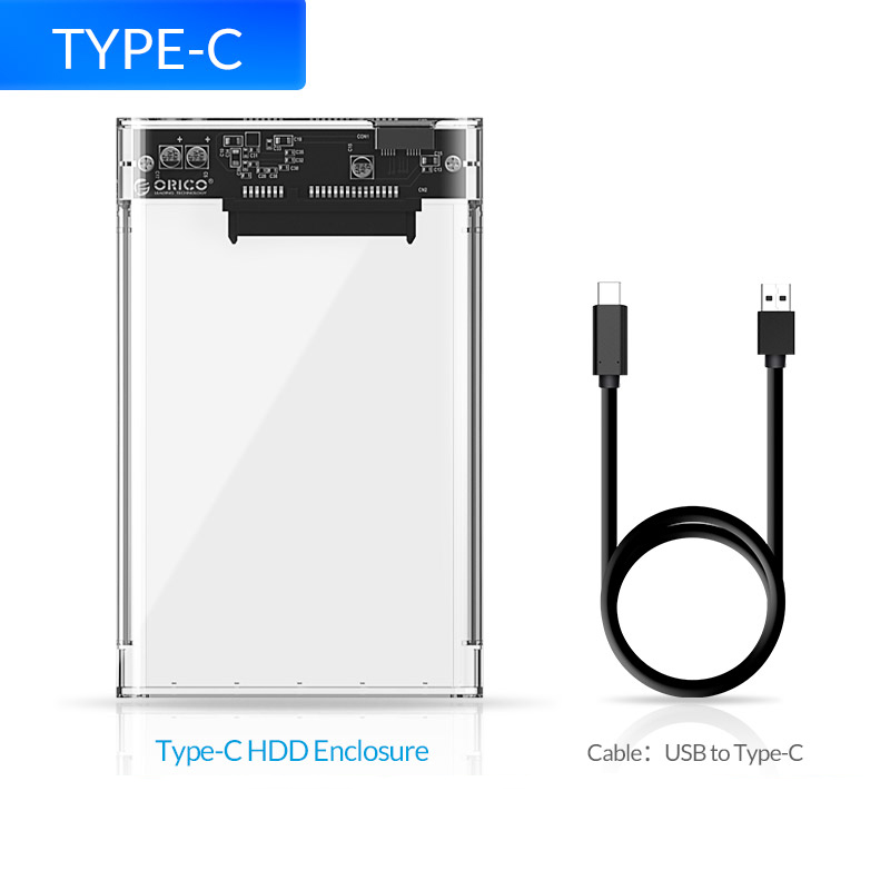 ORICO 2139C3 2.5" Transparent Hard Drive Enclosure | Shop Now on CyberRigStore.com