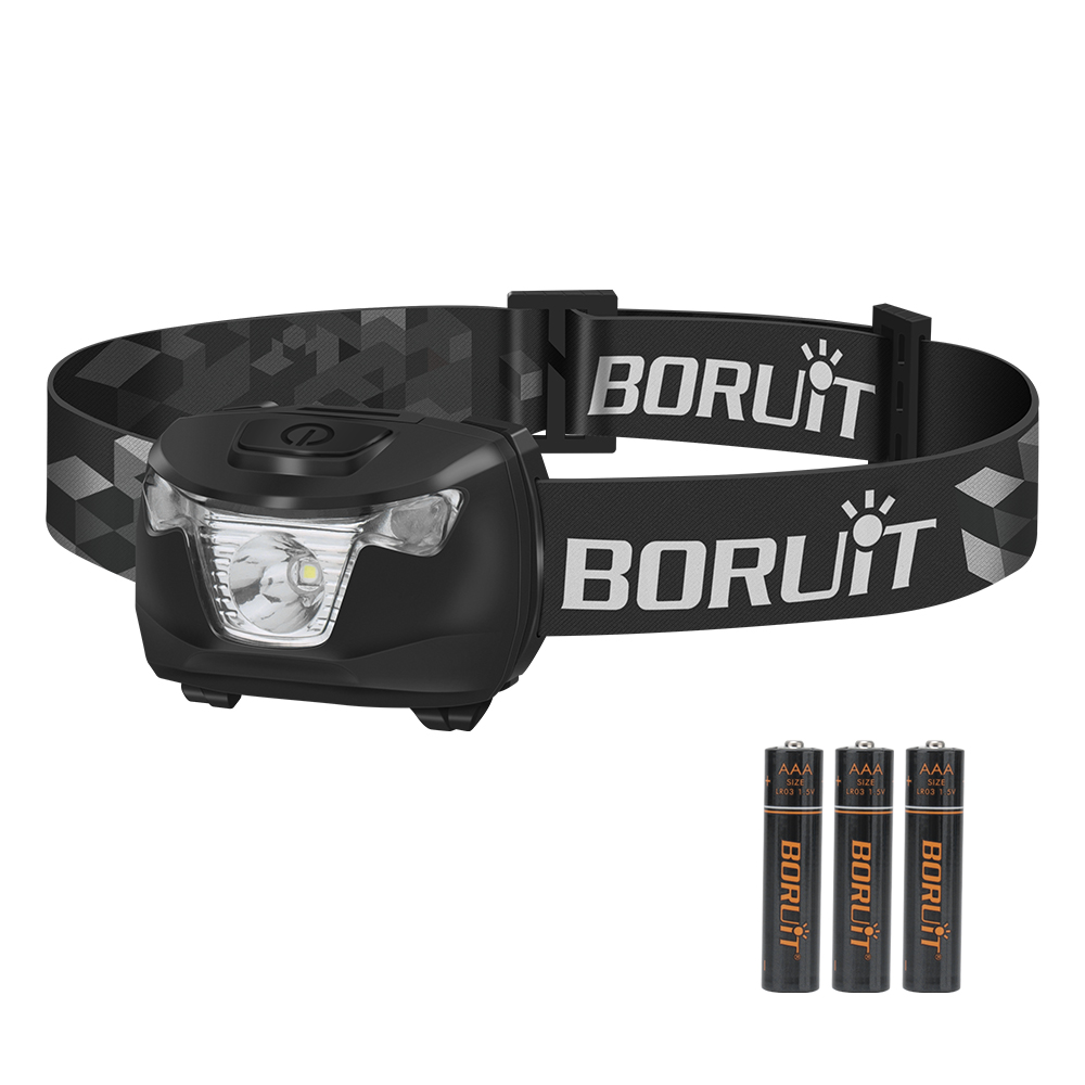 BORUiT BR01 White & Red LED Mini Headlamp 240LM 4-Mode Headlight Waterproof — image 7