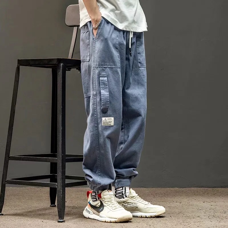 Embroidered Korean-style Loose Cropped Trousers With Waistband Casual Pants