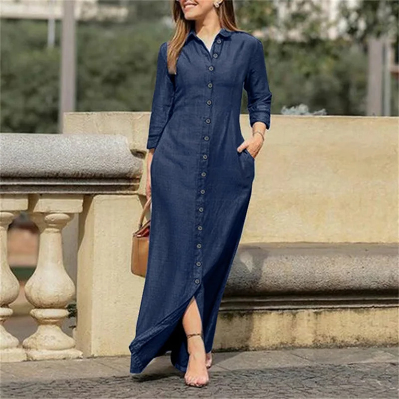 Spring Women's New Long And Large Denim Skirt, Women's Dress Set