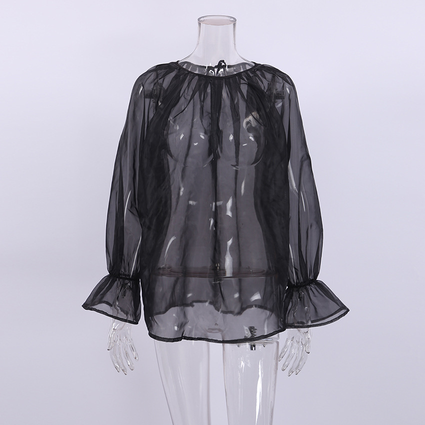 Title 4, Damen Fashion Mesh Transparent Shirt, ein stilv...