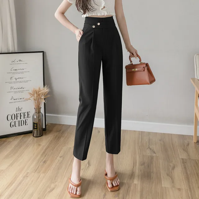 Small Feet Harem Pants Drape Straight leg Pants Black - Shop at LoveMi