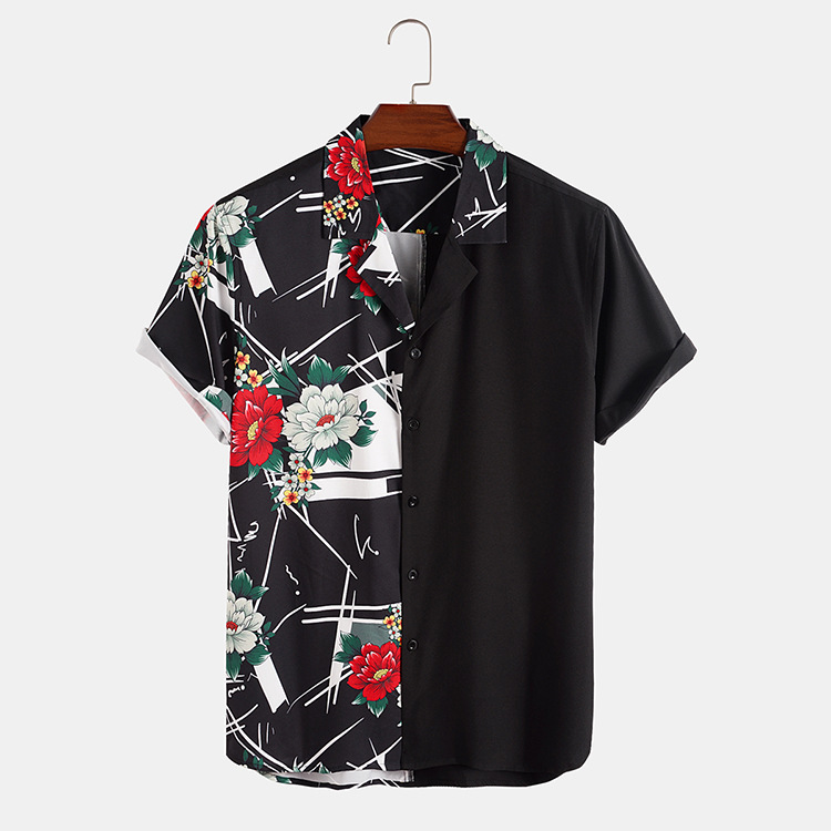 Title 6, Herrenmode Print Revers Kurzarm Top, lässiges H...