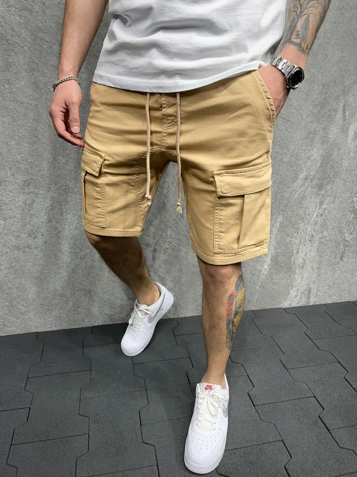 Summer Multi-Pocket Overalls Shorts Men's Outdoor Running Five-Point Pants