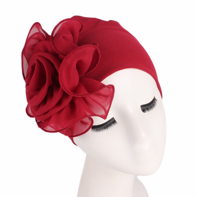 Title 11, Side big flower elastic bandana hat